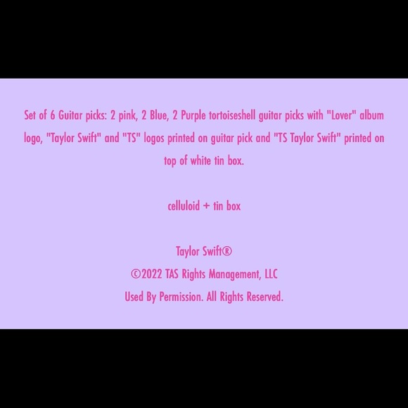 NEW Taylor Swift Lover Guitar Picks - Picture 7 of 12